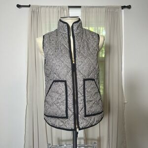 J.Crew Women's Herringbone Quilted Puffer Vest Zip XS Classic FA17